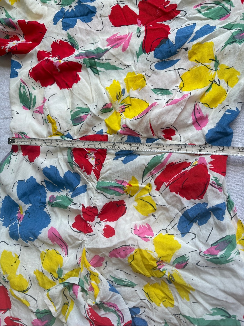 RIXO Target Floral Mock Neck Cascade Ruffle Short Sleeve Midi Dress SZ 6 - Picture 13 of 16